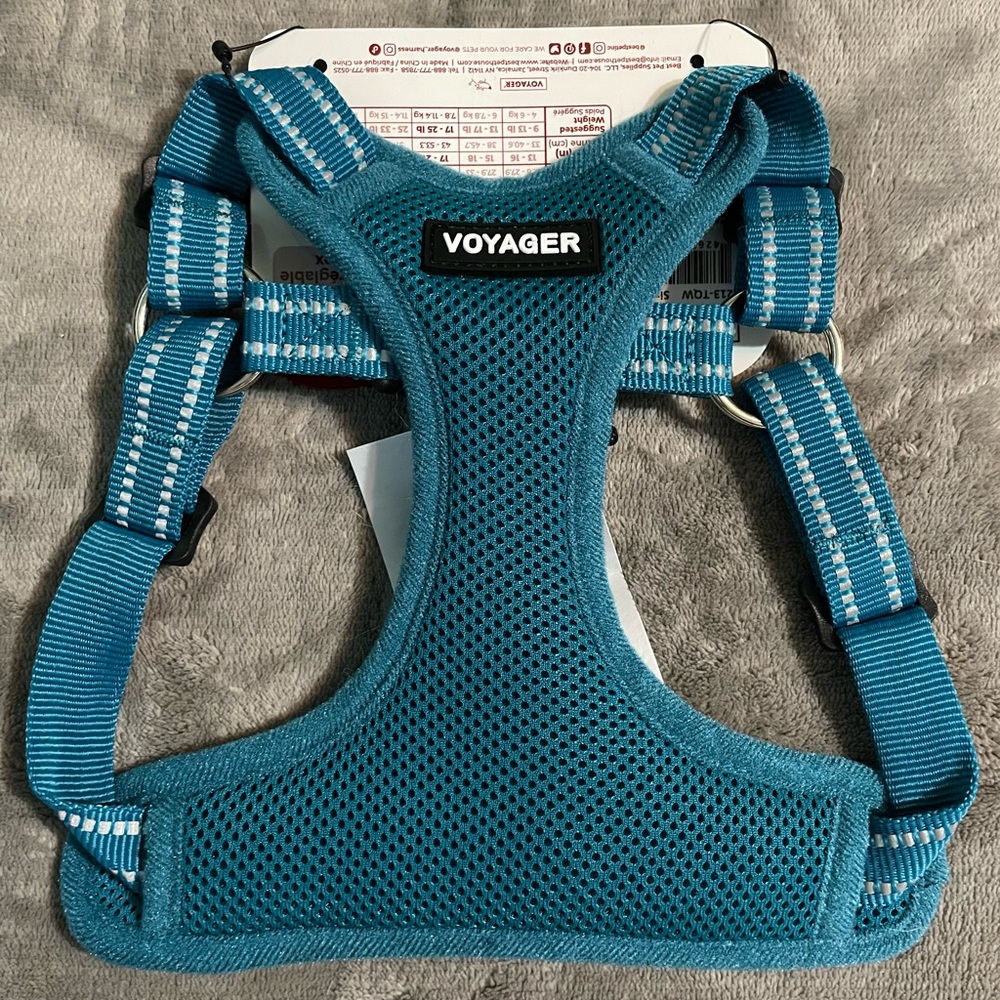 Best Pet Supplies Voyager! A Turquoise Step-In Flex Adjustable Harness!